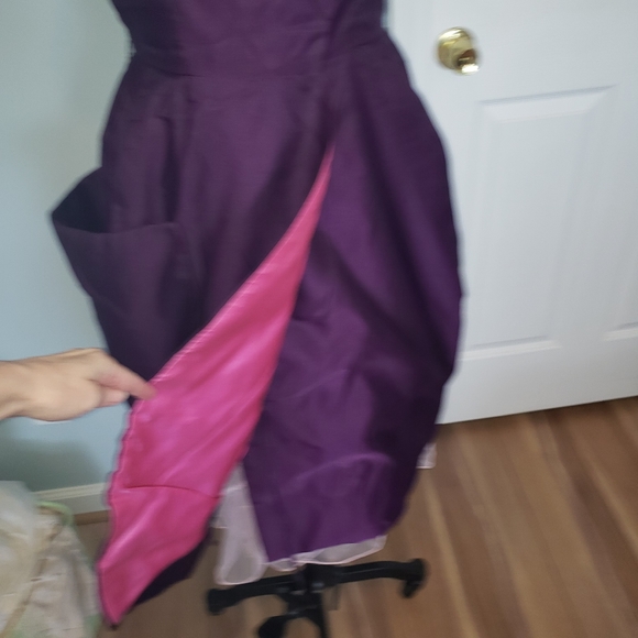 Vintage 1950's Silk Custom Dress, M - Picture 7 of 16